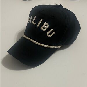 Malibu Black Cap with White Lettering